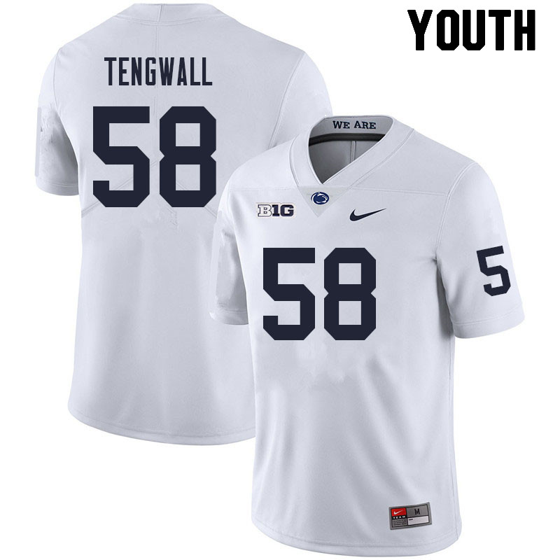 Youth #58 Landon Tengwall Penn State Nittany Lions College Football Jerseys Sale-White